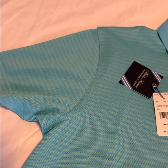Brooks Brothers Men's Aqua Striped Polo - Picture 3 of 8